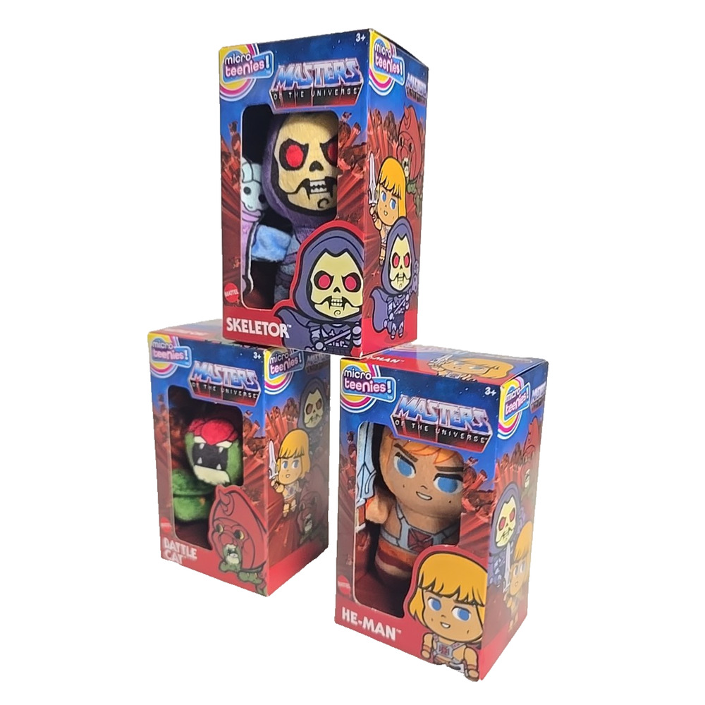 Micro Teenies HE-MAN Skeletor Battle Cat Masters of the Universe SET of 3 MOTU!!